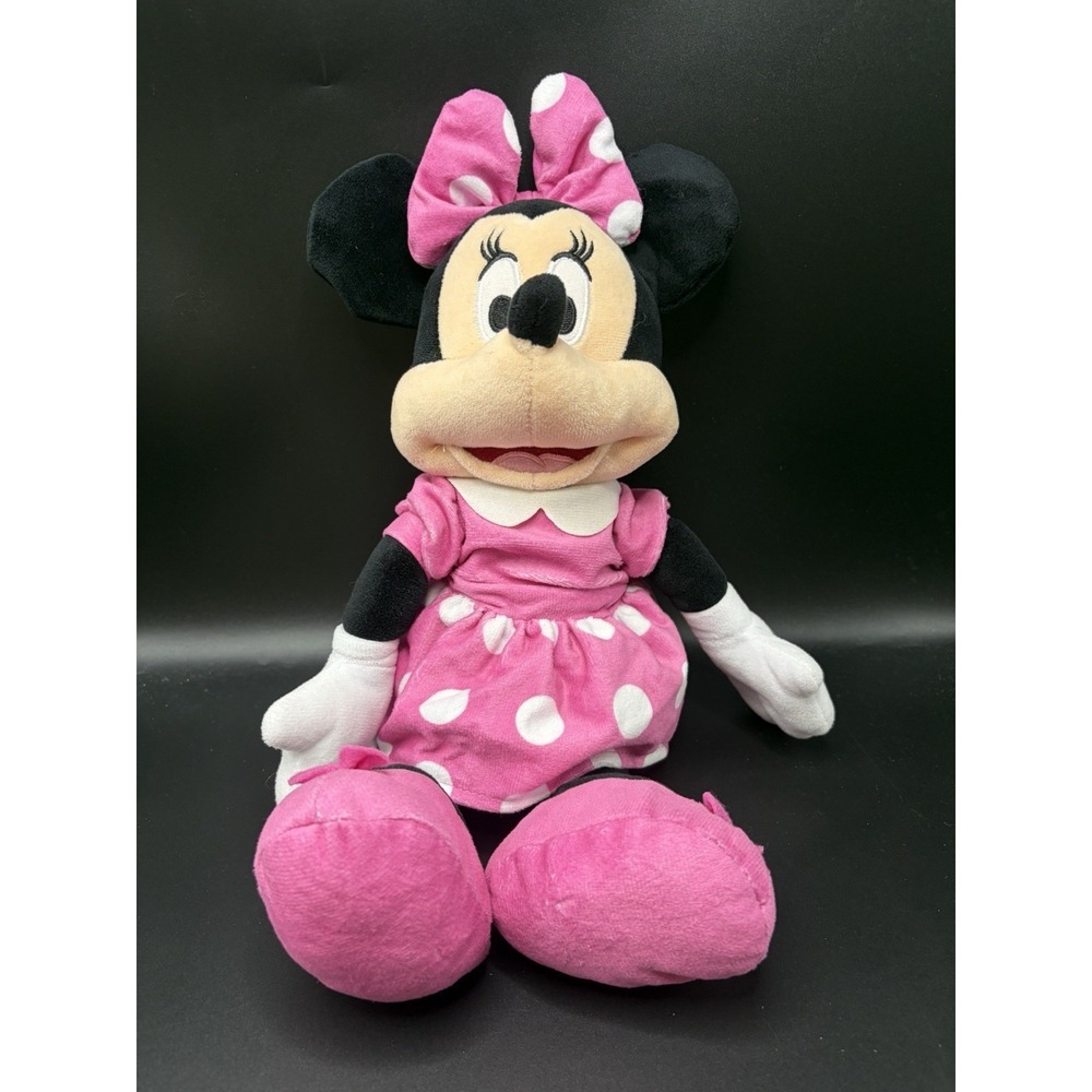 Disney Junior 17" Minnie Mouse Plush Doll/Pink And White Polka Doll Dress/2022